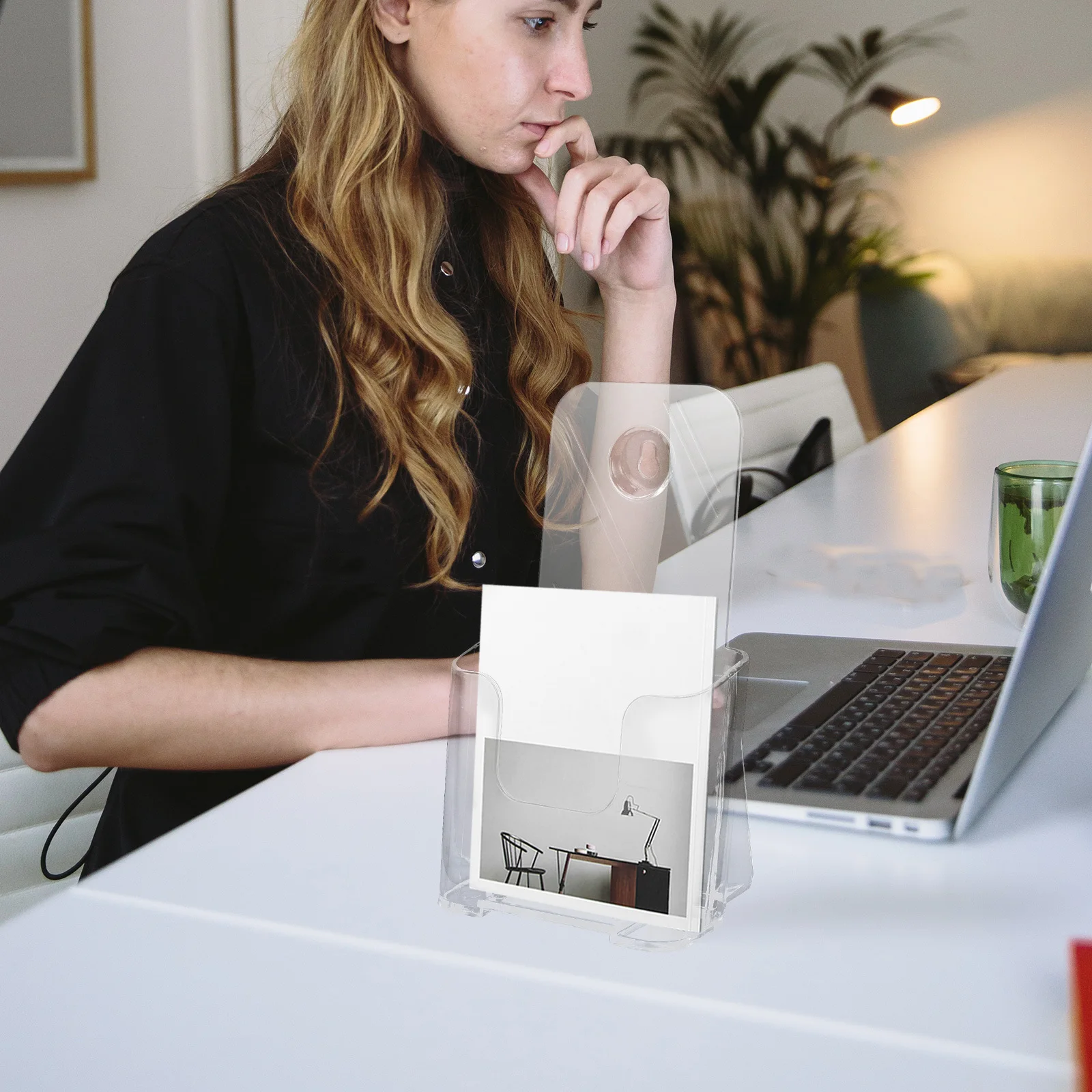 Acryl A6 Tijdschriftenhouder Mode Desktop Map Organisator Literatuur Rek Brochure Pamfletten Houder Pamfletten Displaystandaard