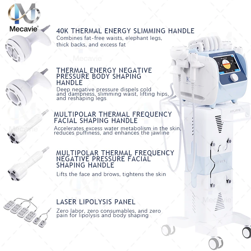 Upgraded K2 Portable Multipolar Massage Device 5-in-1 Cavitation RF Fat Removal Cellulite Treatment Vacuum Slimming Machine