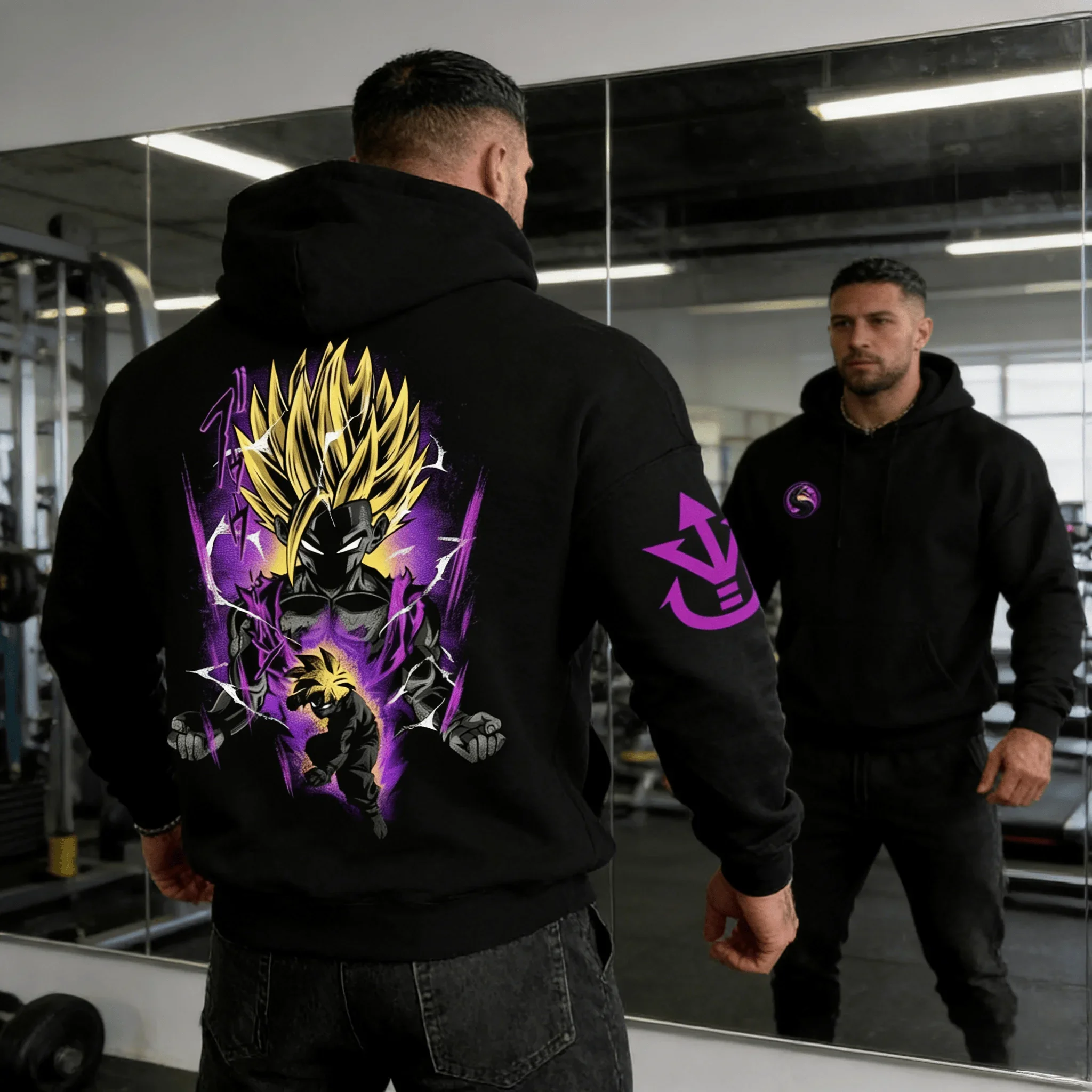 

Модная толстовка унисекс 2026 года с принтом Dragon Ball Gohan Super Saiyan, фиолетовая, оверсайз, повседневная, свободного кроя, с аниме-принтом