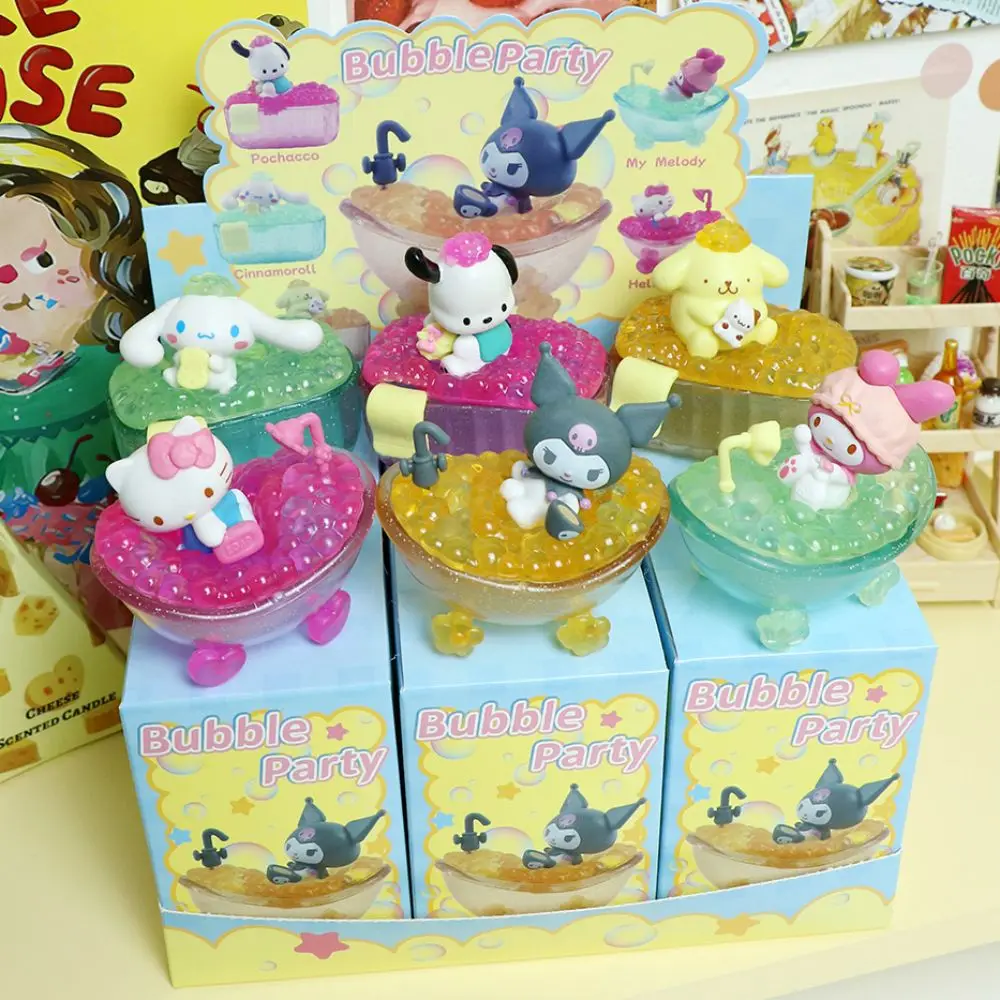 Kawaii Sanrio Blind Box HelloKitty Kuromi Cinnamoroll My Melody Pochacco Figures Dolls Bubble Party Blind Box Toy For Fans Gift