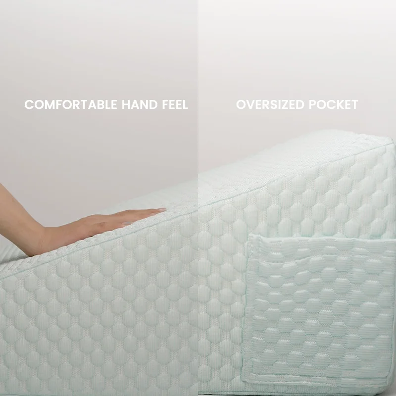 Wedge Pillow for Sleeping Bed,Air Layer Memory Foam for Back, Leg, and Knee Pain Relief Triangle Pillow with Removable Cover