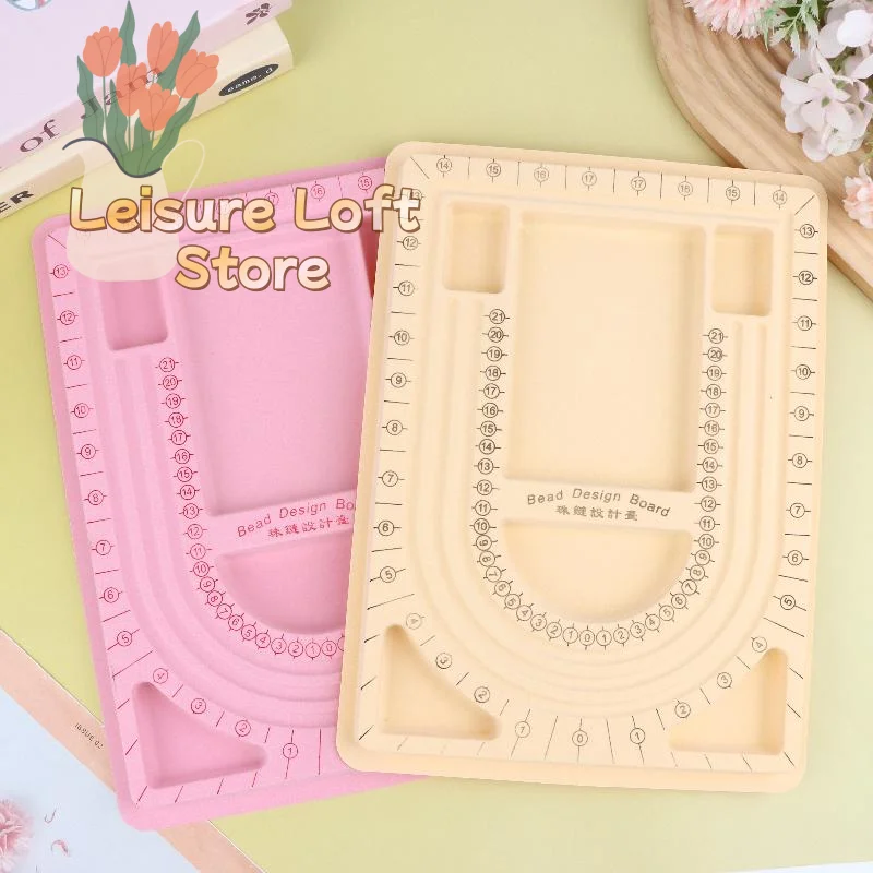 U Shape Bead Design Board Ultra-light with Accurate Scale DIY Jewelry Making Measuring Tray for Travel Jewelry Customization