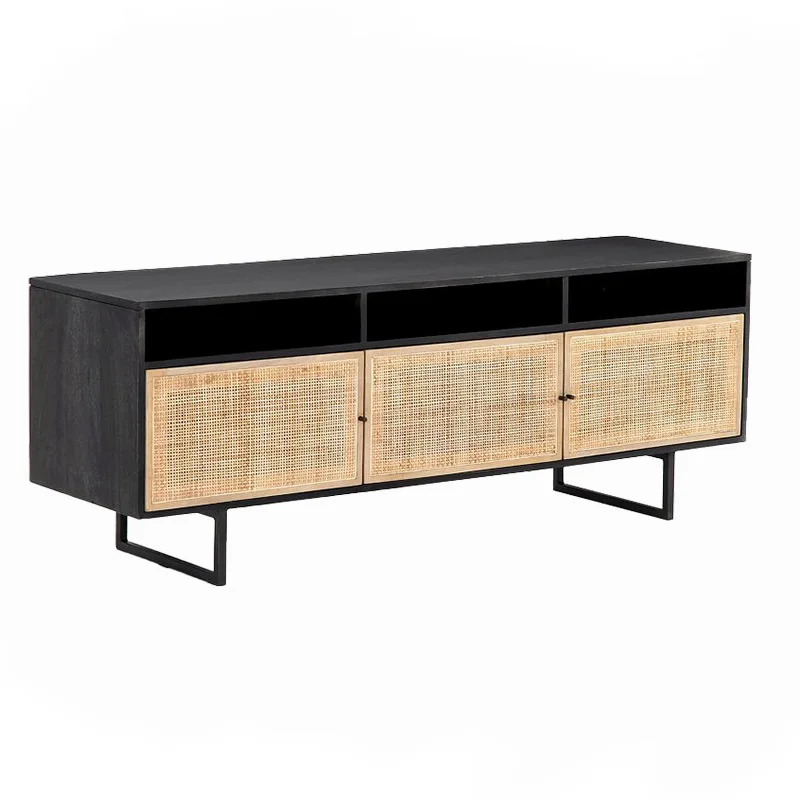 Silent Wind Rattan Locker Solid Wood Simple Dolores. TV Cabinet