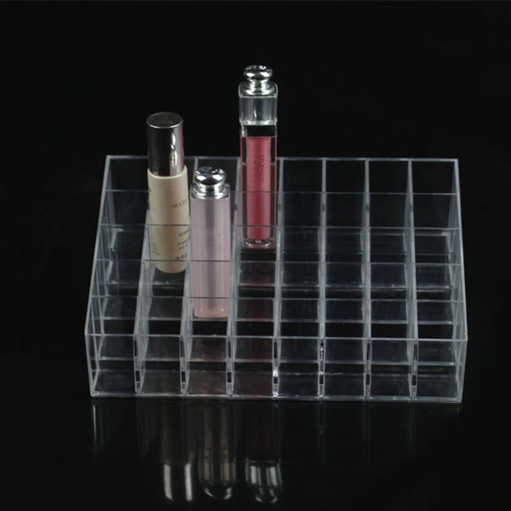 

Rack Lipstick Display Stand 40 Holes Clear ABS Organizer Holder Durable Weather Resistant Vanity Counter Storage Makeup