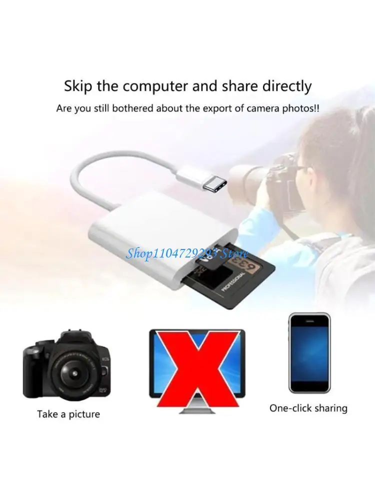 

Y2GD 2 в 1 USB C TF Card Reader для карты памяти камеры TF ADAPTER для Apple 15