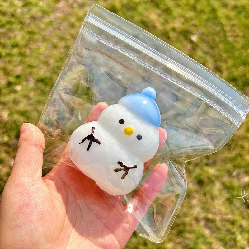 Śliczne śmieszne miękkie silikonowe błoto w dotyku świąteczne zabawki bałwanek powolne odbicie zabawka sensoryczna antystresowy wycisnąć Fidget zabawki prezenty dla dzieci