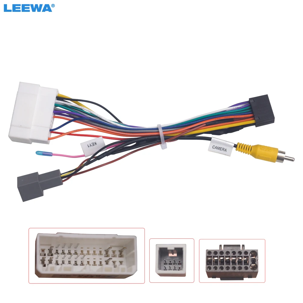 LEEWA Car 16pin Power Cord Wiring Harness Adapter For Mitsubishi Outlander 2021 Radio Wire Installation Head Unit #CA5927
