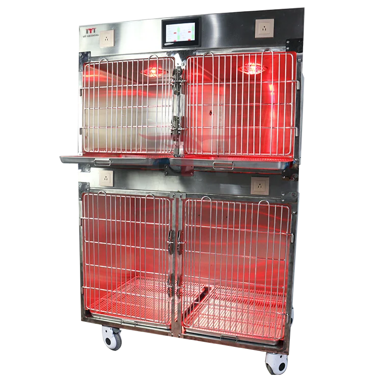 

Best Selling Veterinary 4-Door Dog ICU Stainless Steel Cage Infrared Therapy Oxygen Easy Operation Electric POT-10AP