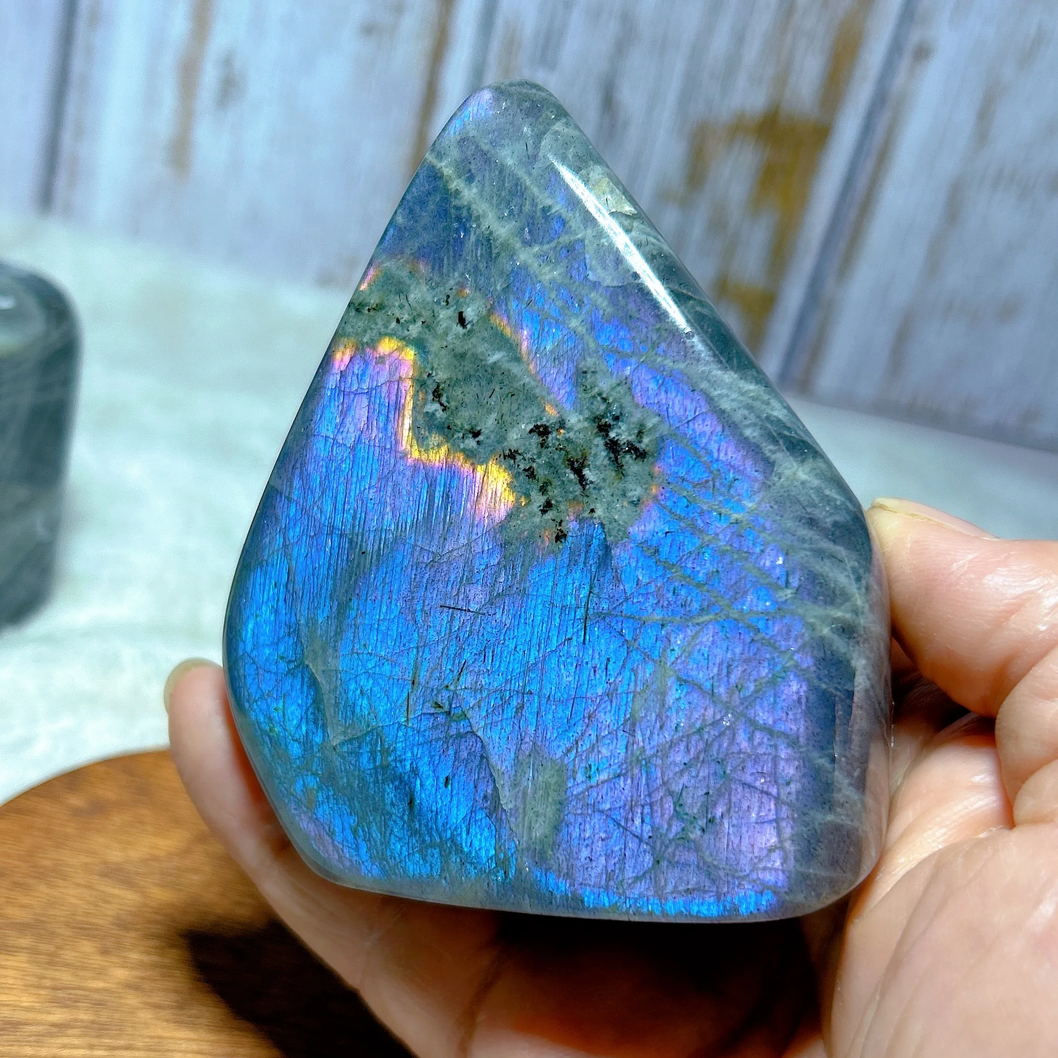 Healing High Quality Natural Crystal Purple Labradorite Free Form Home Decorations Mineral Energy Gift