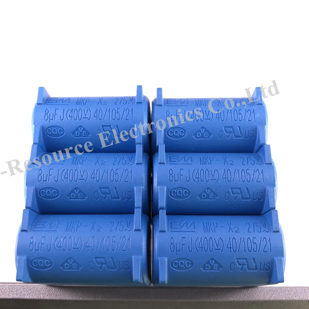 (100 Buah) BM MKP-X2 8UF J 275V 40/105/21 Kapasitor Kompor Induksi Biru