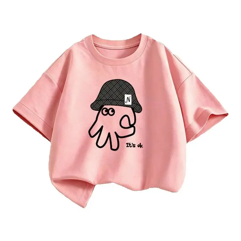 Personalized Ok Octopus Men's and Women's Clothing 2026 New Thin Top Casual Cool Summer Clothing Breathable Parent-child T-shirt