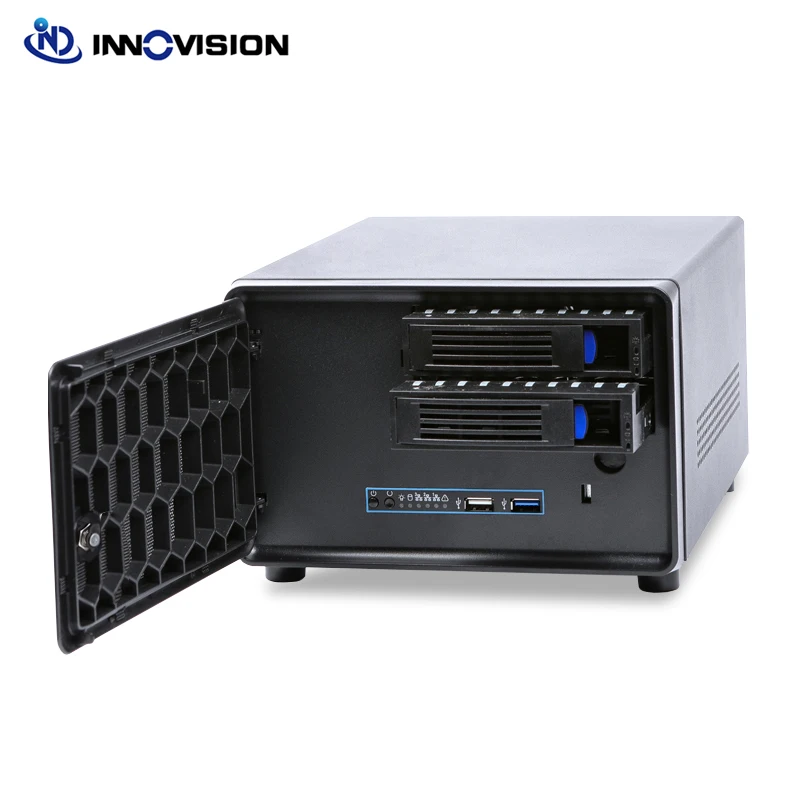 New 2Bays HDD Hotswap NAS Storage Chassis Support MINI ITX Motherboard For Home Office Date Storage