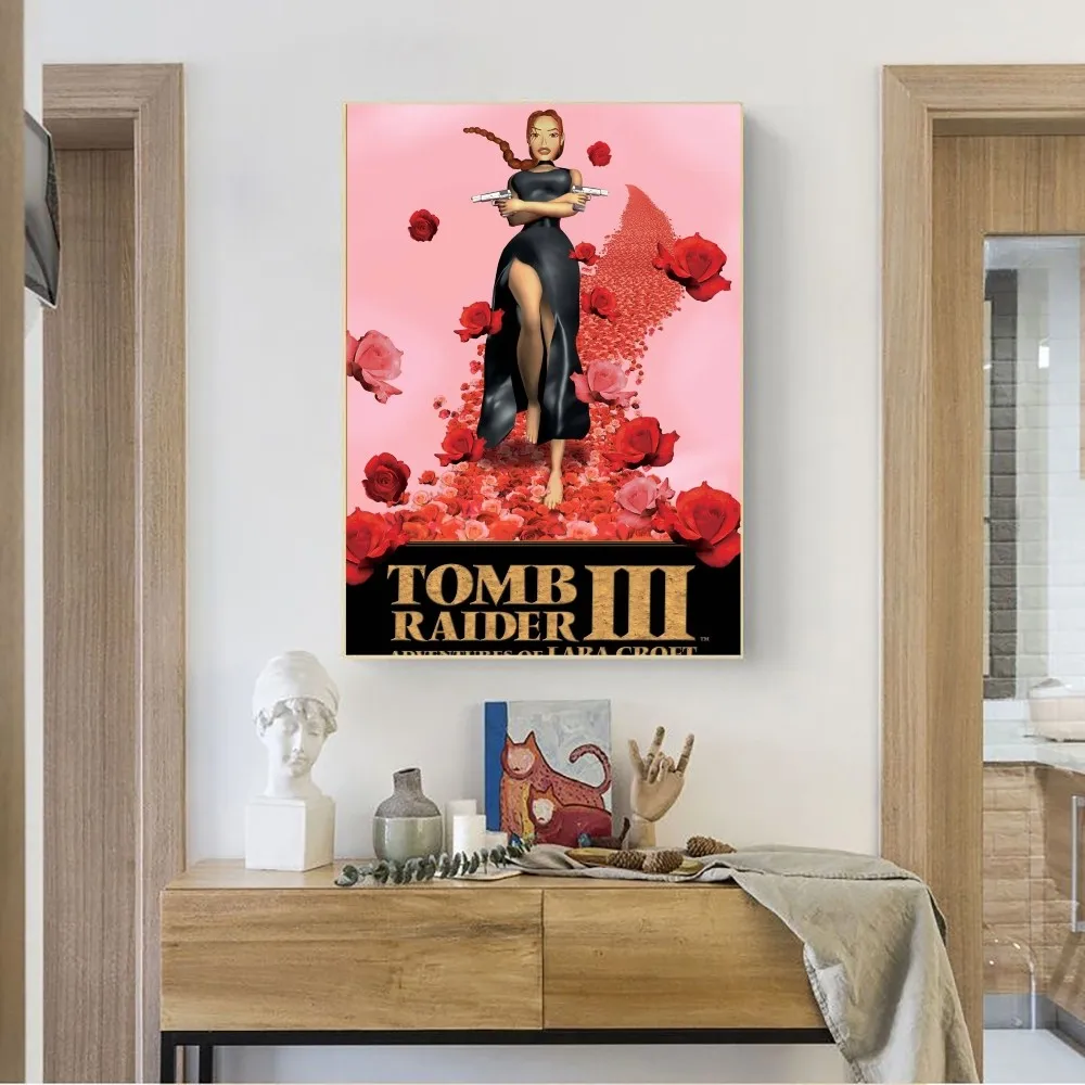 Classic Movie Lara Croft Tomb Raider Family Poster Kraft Club Bar Paper Vintage Poster Wall Art Painting Bedroom Study Stickers