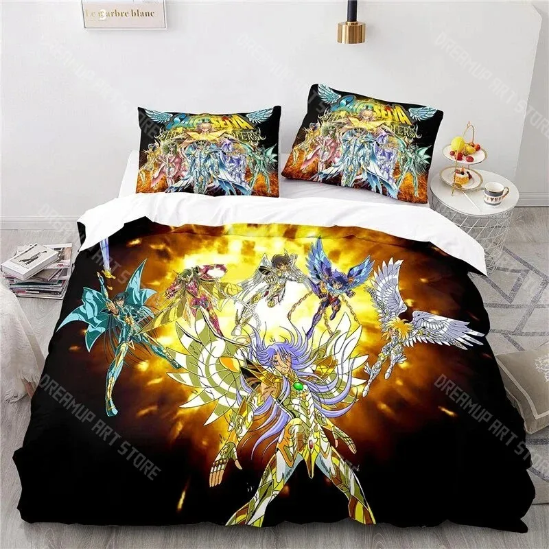 3D Printed S-Saint Anime Seiya Bedding Set for Boys Girls Duvet Cover Pillowcase Twin Queen King Full Single Double Sizes