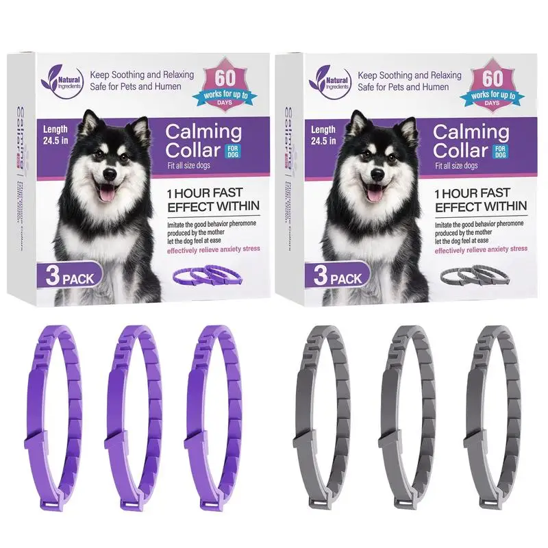 Pheromone Collar for Dogs 3Pcs Dog Pheromone Calm Collars Relieve Bad Behavior Lasts 60 Days Calming Dog Collar for All Small