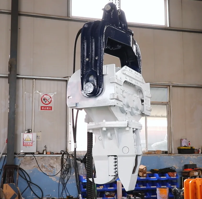 مطرقة فيبرو مثبتة على الحفارة 20-50 طن V450 مطرقة كومة هيدروليكية لقيادة كومة الورق 6-20 متر