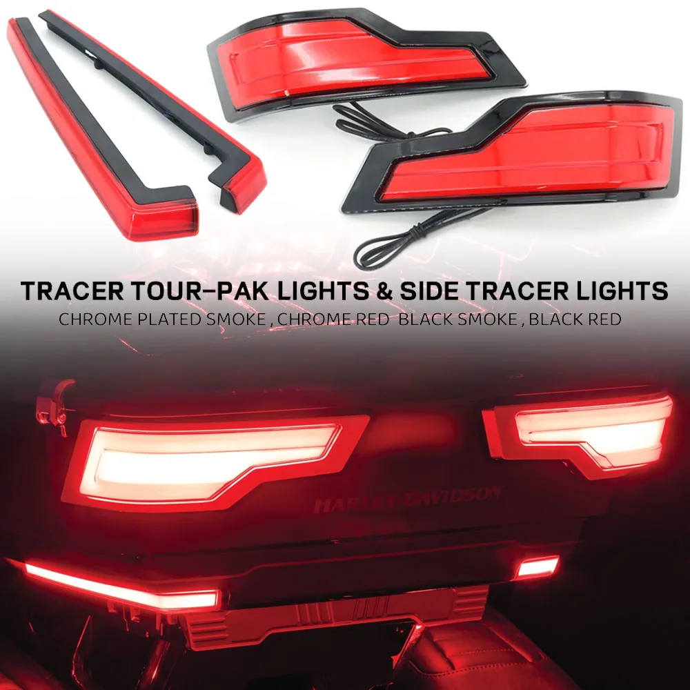 

Motorcycle Rear Tour-Pak King Tour Pack LED Brake/Turn/Tail Lamp For Harley Touring Ultra Limited Electra Road Glide 2014-2022