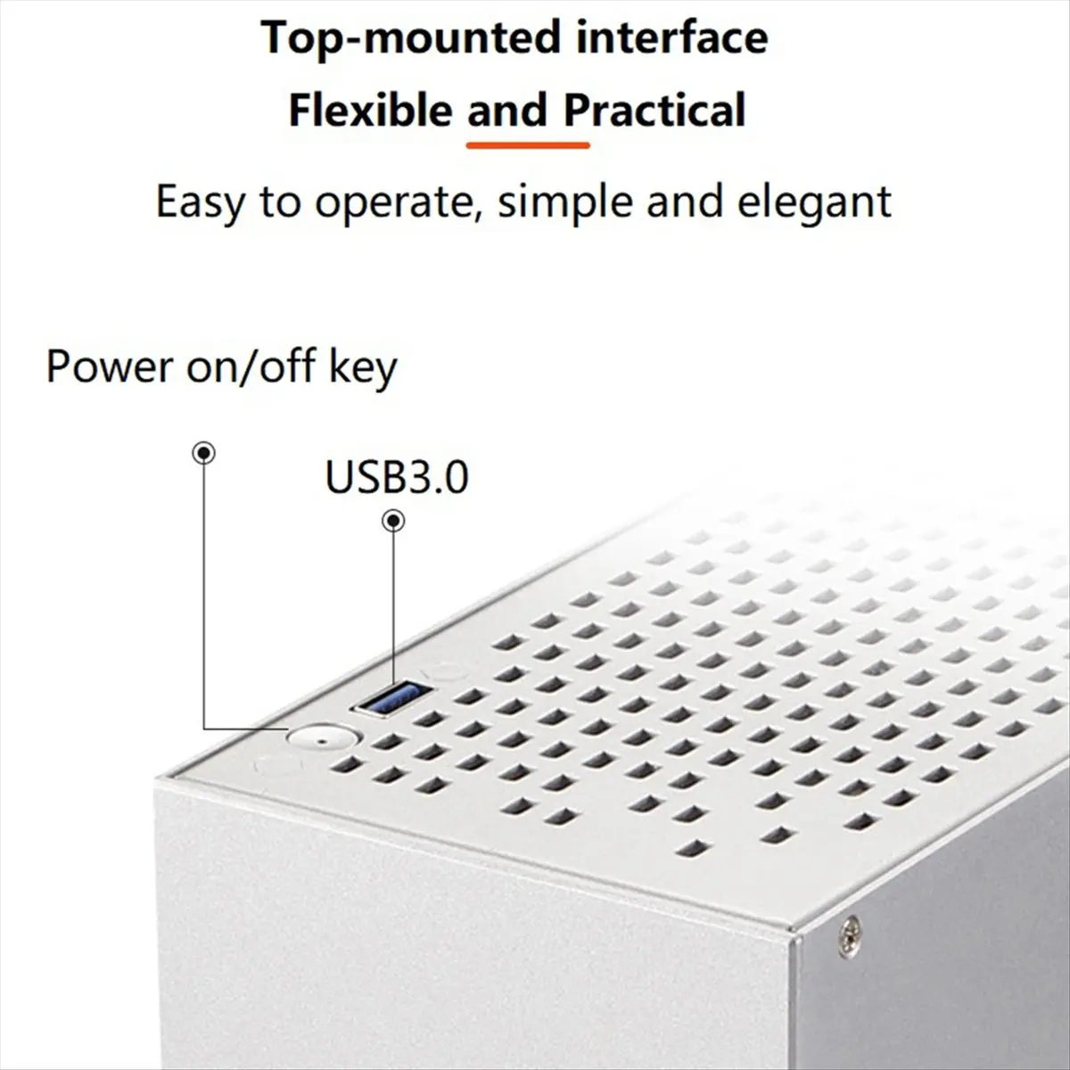 ABAN A07 Mini ITX Computer Case Chassis HTPC Host Case USB3.0 ITX Enclosure Personal Computer Chassis Desktop Box White