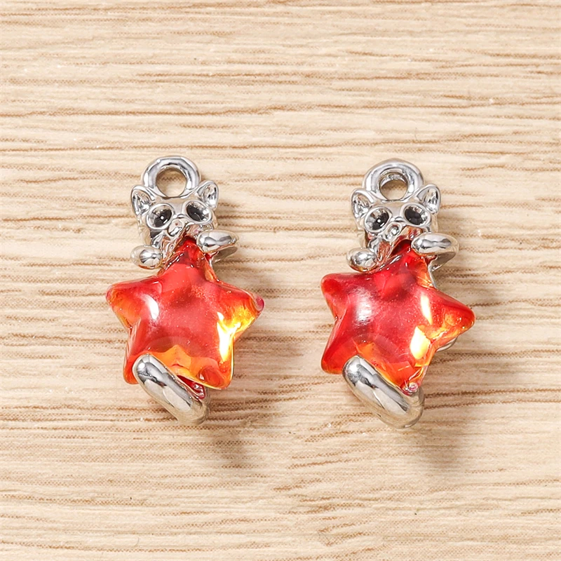 5 Stück, 10 x 18 mm, zarte Kristall-Stern-Anhänger zum Schmuckbasteln, für Ohrringe, Halsketten, Armbänder, DIY-Bastelarbeiten und Accessoires. – Detail 11