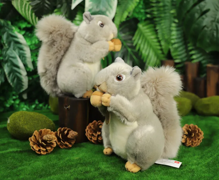 Pair of Cute Small Squirrel Toys Plush High Quality 20cm Soft Squirrel Dolls Gift for Kids And Animal Lovers