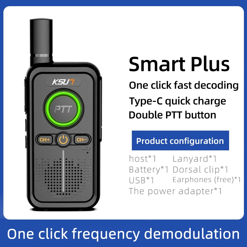 Imagem -05 - Ksut Lt-walkie Talkie Recarregável Rádio Bidirecional Mini Scanner Transceptor de Estação Portátil Usb tipo c Pcs Incluídos