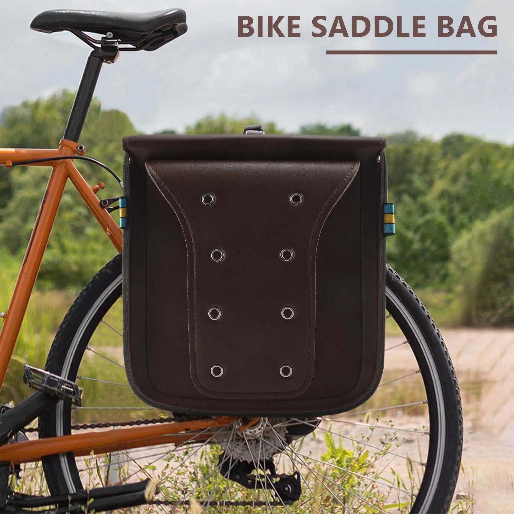 ABME New Retro Bicycle Rack Bag Leather Rear Rack Bike Bags Robust Rear Seatpost for Retro Bicycle Saddle Rack Accessories,Brown