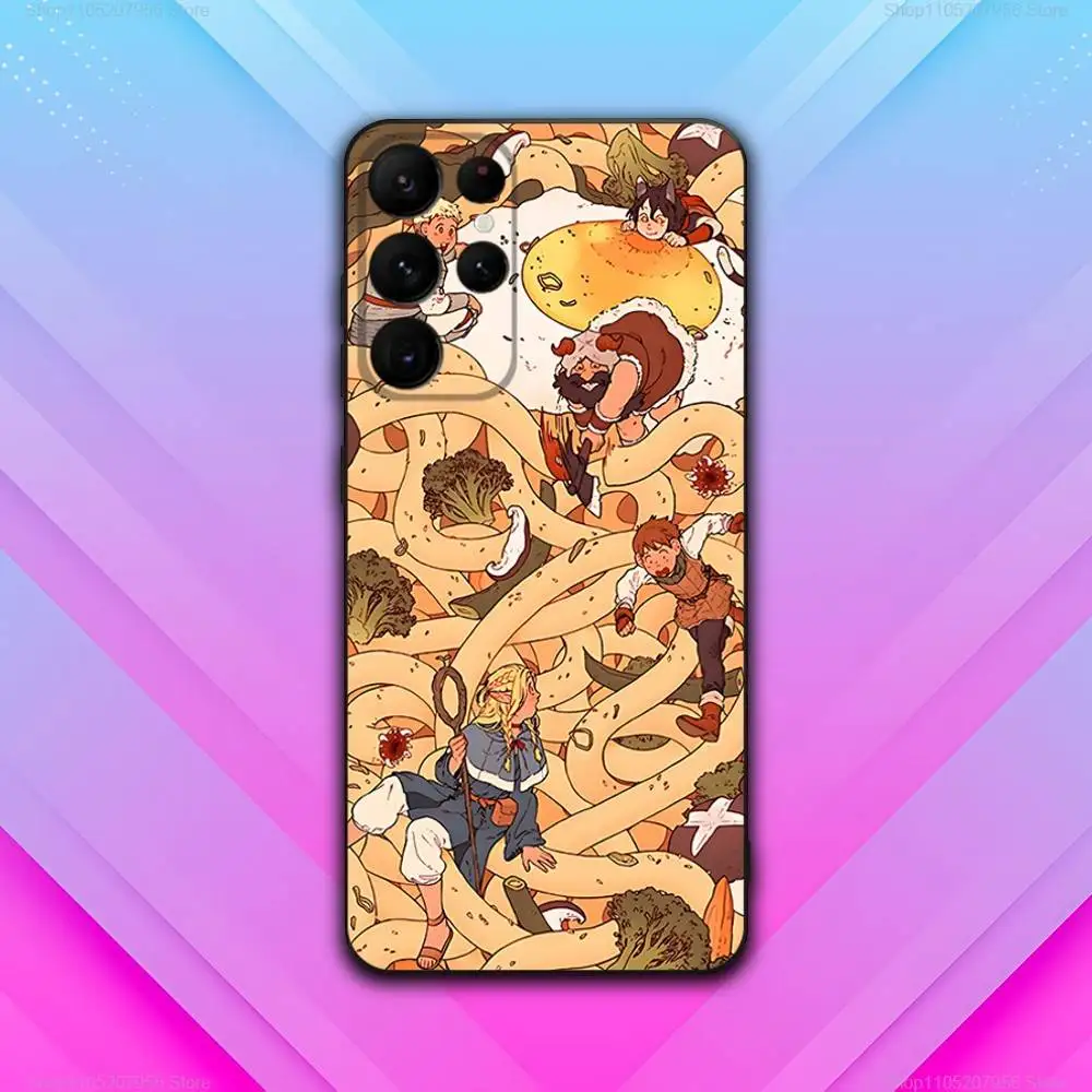 Casing Ponsel Hitam D-Delicious In D-Dungeons untuk Samsung S30,S25,S24,S23,S22,S21,S20,Fe,Lite,5G,Ultra,Plus Ultra-Tipis