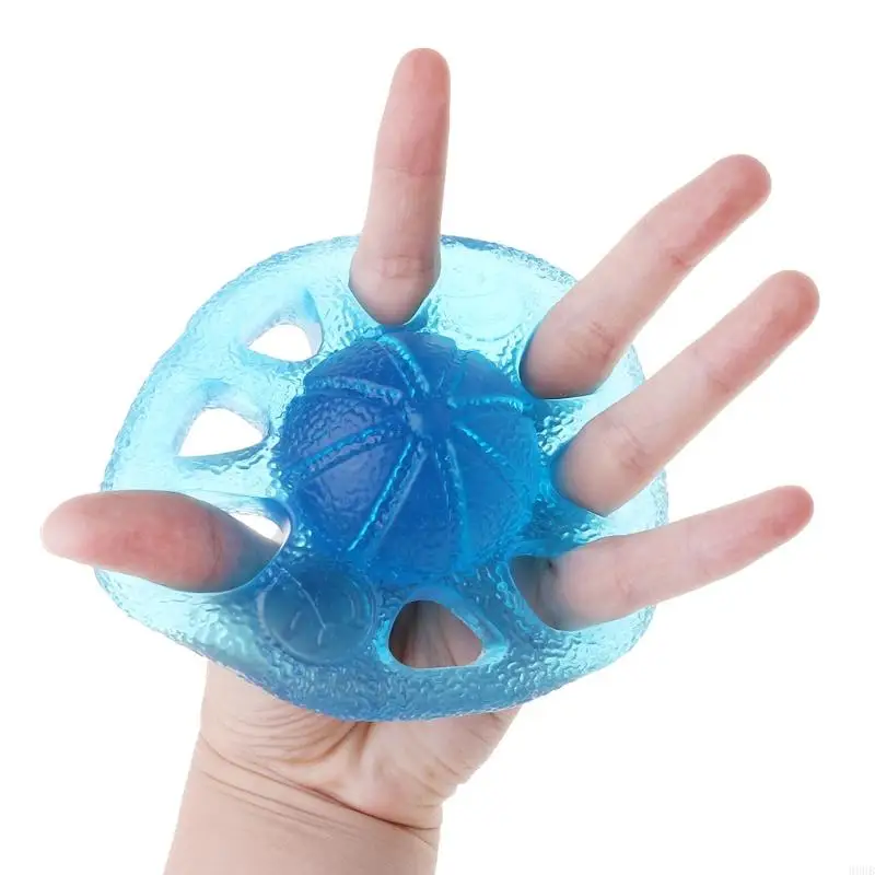 

69HB 8 Hole Hand Strengthener TPE Soft Elastic Finger Grip Exerciser Physical Therapy