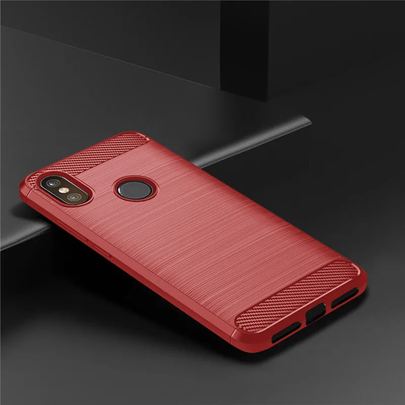 Shockproof Carbon Fiber Case for Redmi S2 Y2 Brushed Texture Rubber Silicone Case for xiaomi redmi y2 s2 Soft Phone Cover