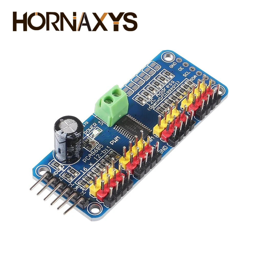 Imagem -05 - Módulo do Motorista do Servo Motor Pca9685 16 Canais 12 Bits Pwm I2c Robô Peças 15