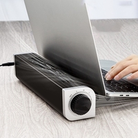 Metal Vortex USB Cooling Fan Laptop Pad Stand Fan Notebook Computer Phone Tablet Cooler Horizontal Axis Fan Bracket Black Cooler