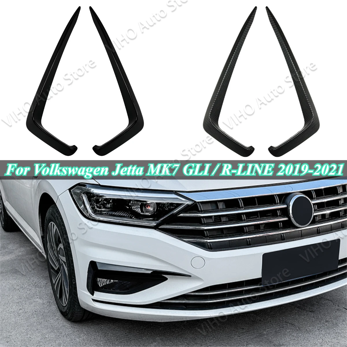 

Для Volkswagen Jetta MK7 GLI/R-LINE SEL S 2019-2021 Автомобильный передний бампер, боковой вентиляционный сплиттер, противотуманная фара, накладка на спойлер, комплекты кузова