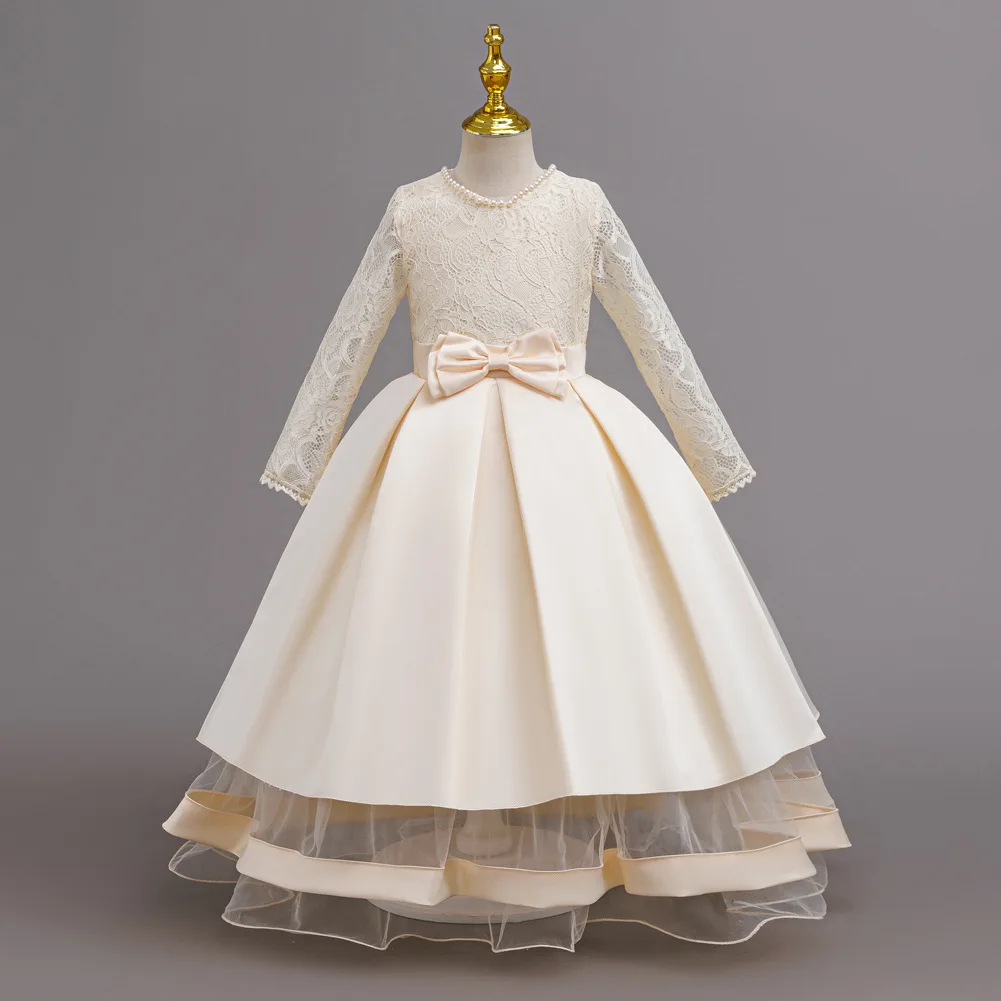 teen-girls-long-sleeve-lace-satin-formal-gown-with-bow-elegant-firstcommunion-wedding-birthday-party-dresses-for-girls-4-14y
