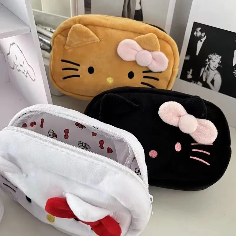 Hello Kitty Pencil Case Sanrio Stationery Bag Anime Kt Large Capacity Pencil Case Kawaii Student Stationery Storage Bag Gift