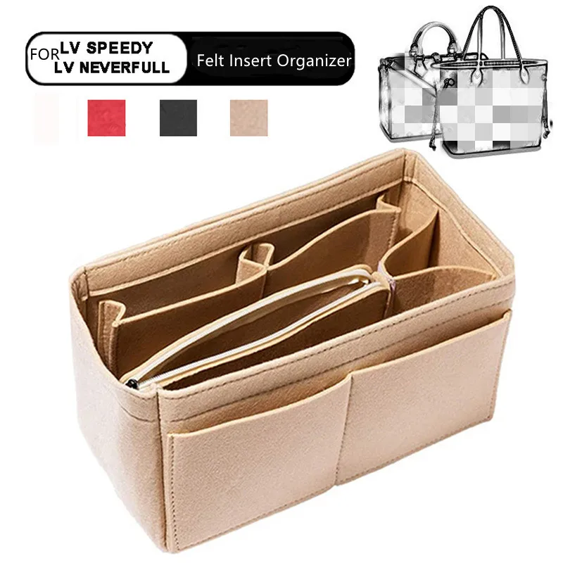 Felt Bag Make up Organizer Felt Insert Bag For Handbag Travel Inner Storage bag Cosmetic Bags Suitable Fit Neverfull