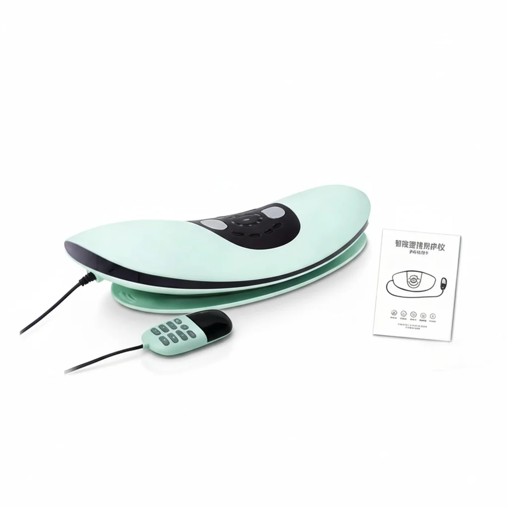 

Electric Waist Massager, ABS Smart Lumbar Massager, EMS Back Massager with Hot Compress, Vibrating Sciatica Pain Relief Device