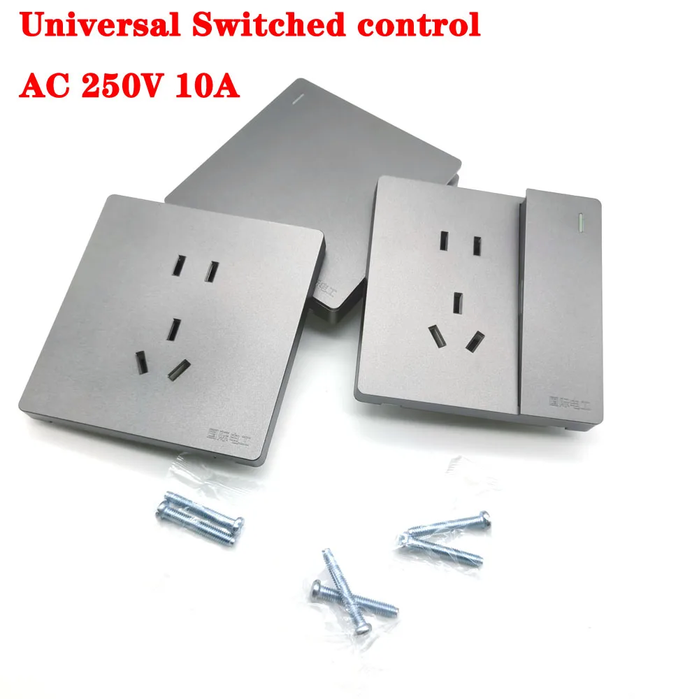 1pcs Single Power Socket Touch 10A  220V standard electrical switch socket, universal wall dual socket port Connector