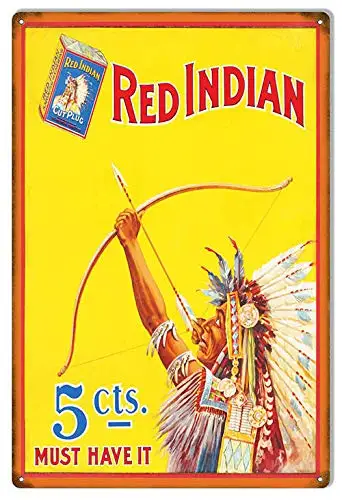 Rote indische Zigarette Dekor Wand Dekor Metall Blechschilder Küche Garage Bar