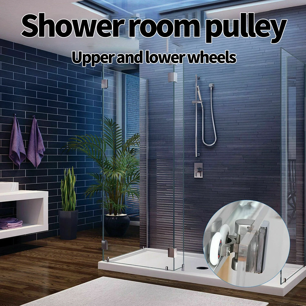 

Стеклянные шкивы для душевых дверей для большинства душевых кабин 23 мм 4 шт. ABS + сплав цинка для большинства душевых одиночных роликов для душевых дверей