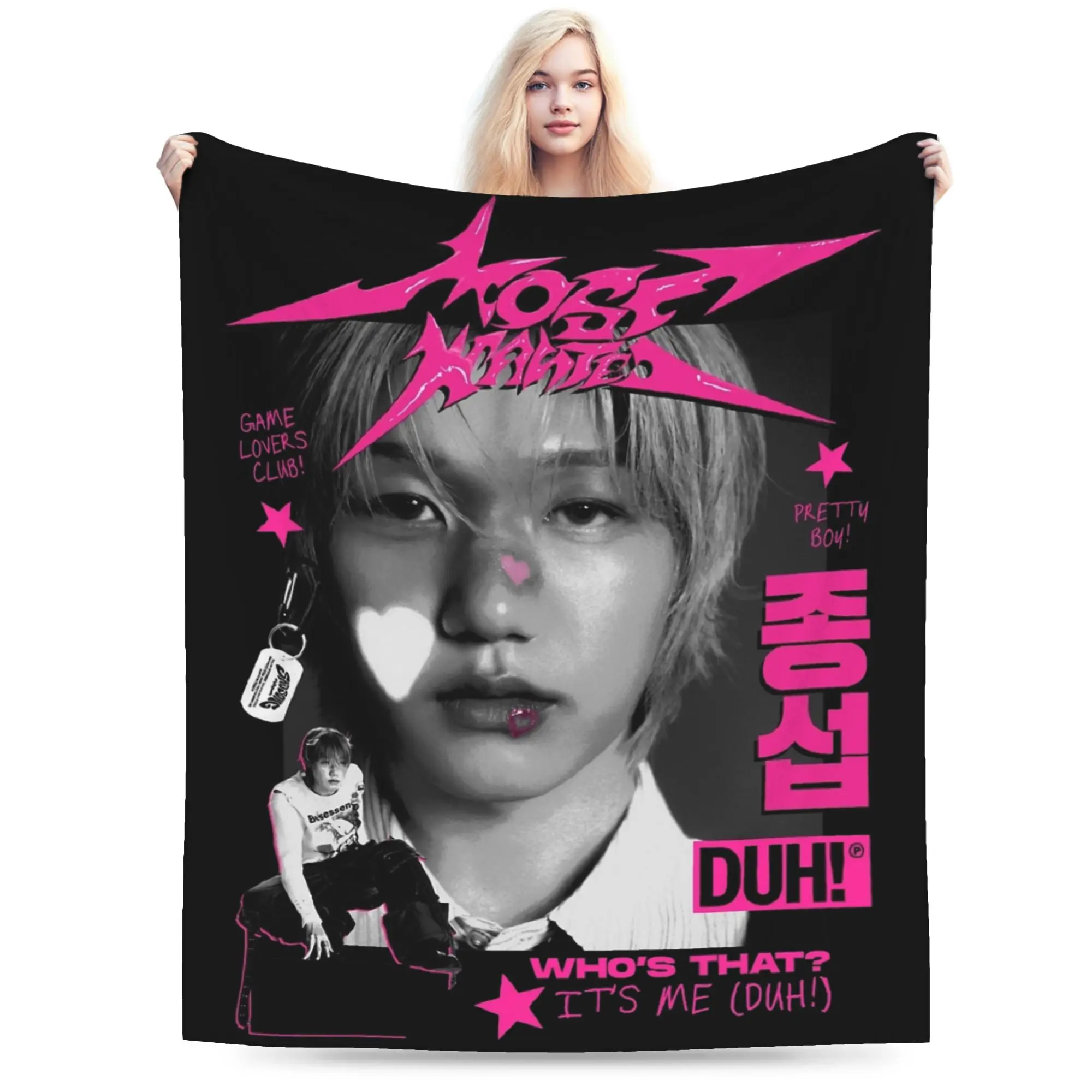 P1Harmony Jongseob Most Wanted World Tour Duh Blankets Fleece Summer Warm Throw Blankets for Sofa Bedroom Bedspreads