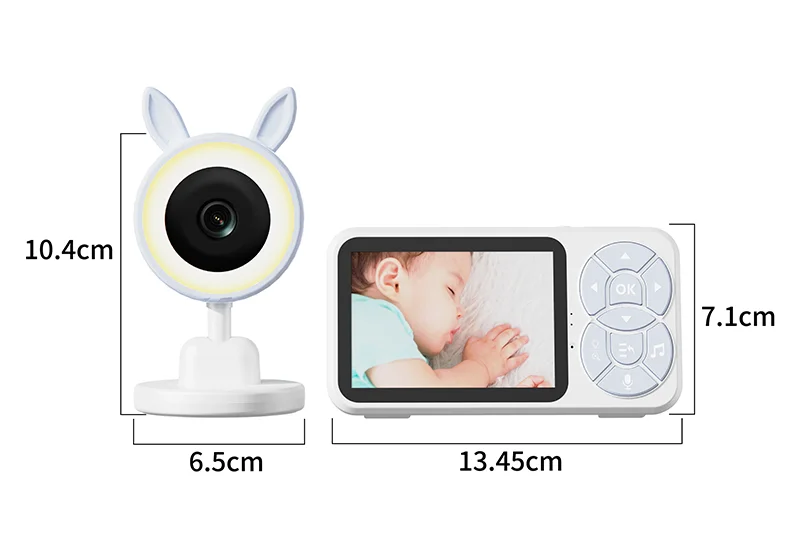 3.5Inch IPS Screen RGB Full Color Baby Monitor Temperature Display Lullaby Nanny Cam Feeding Remind Camera