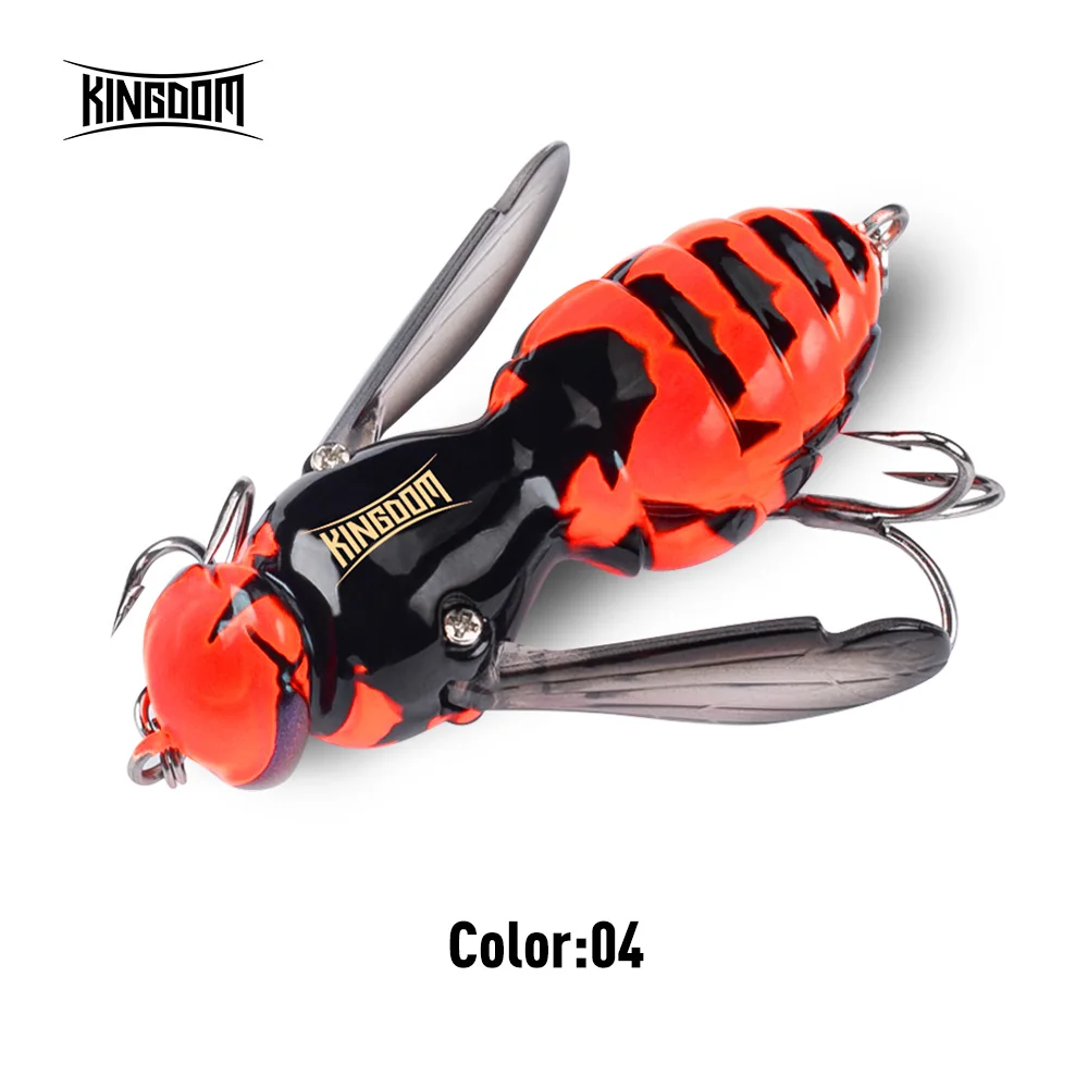 Kingdom Wasp Crawl Bait 4,2 g 40 mm 6,6 g 48 mm schwimmende Insekten bionische Swimbaits Topwater harte Köder für Barsch-Karpfen-Hechtangeln