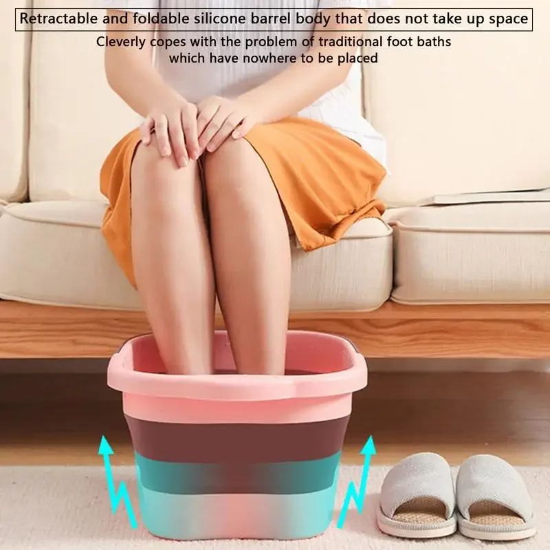 Foldable Footbath Massage Bucket Soaking Bucket Folding Basin Spa Bath Foot Household Sauna Bathtub Pedicure Bath Bathtub - view 5