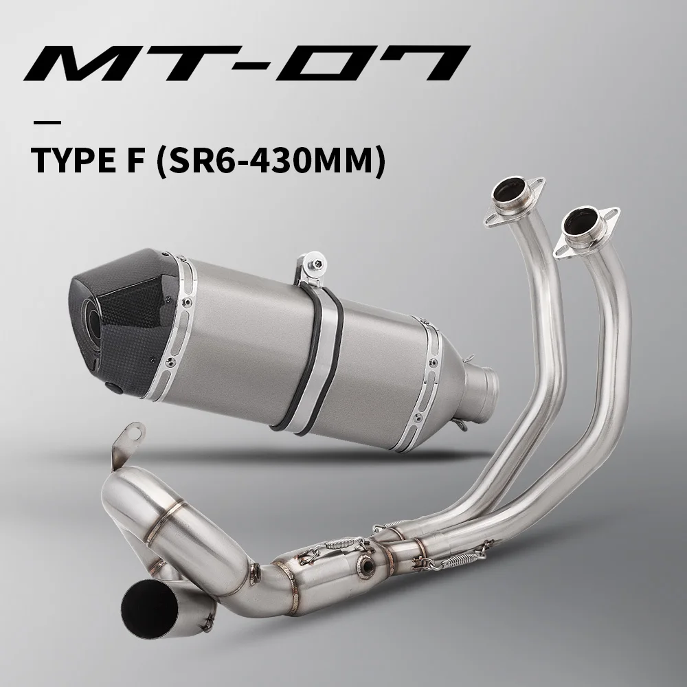Complete uitlaatsysteem voor MT07 XSR700, complete pijpset 2015-2024