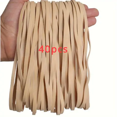 Rubber Bands 40Pcs Extra Thick Wide Strong Elastic Rubber Bands for Survival Camping Biking Fishing.Length: 40 Centimeters