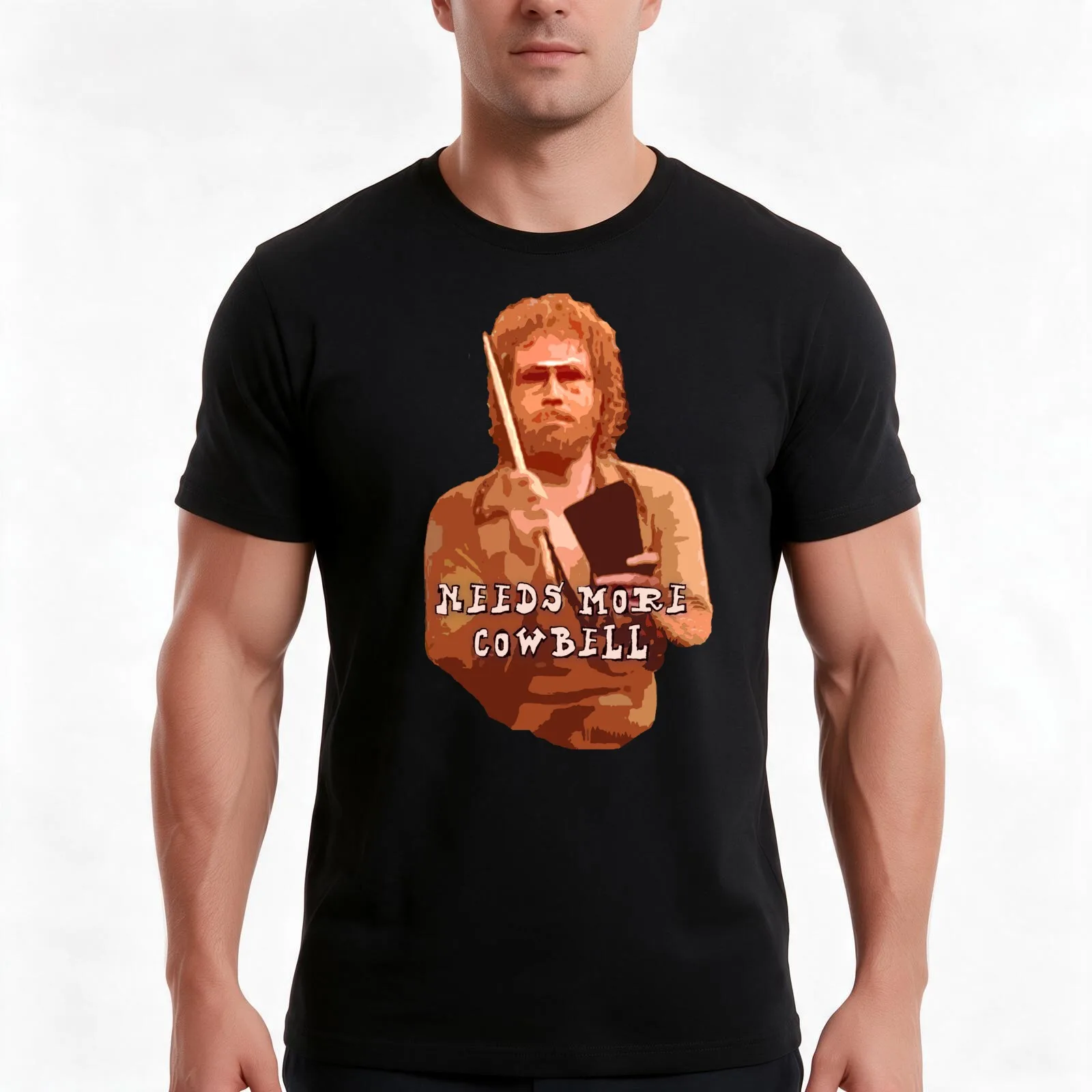 NEEDS MORE COWBELL, PART DEUX T-Shirt, Summer Casual Cotton Tee, Oversized Streetwear Tops, Vintage Graphic Print, 100% Cotton
