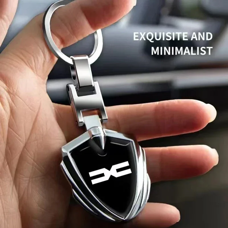 Für Dacia Duster Logan Sandero Jogger Spring Stepway Dokker Auto-Styling Zubehör 3D Metall Schlüsselanhänger Auto-Logo Embleme Schlüsselring