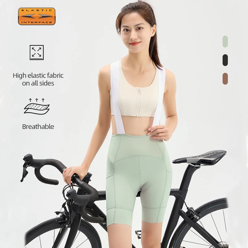 

Cycling Bib Shorts Imported Protective Pad Breathable Summer Female's Shorts Quick Dry Women's Cycling Jumpsuit Bicycle Clothing