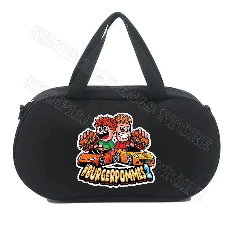 Burgerpommes Icrimax Travel Tote Carry on Luggage Bags Cartoon Anime Graphic Print Portable Large Capacity Handbags Party Gifts