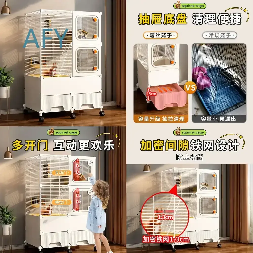 Oversized Squirrel Chinchilla Cage for Household Cabinet Style Demon King Honey Kangaroo Flower Branch Mouse Special Pet